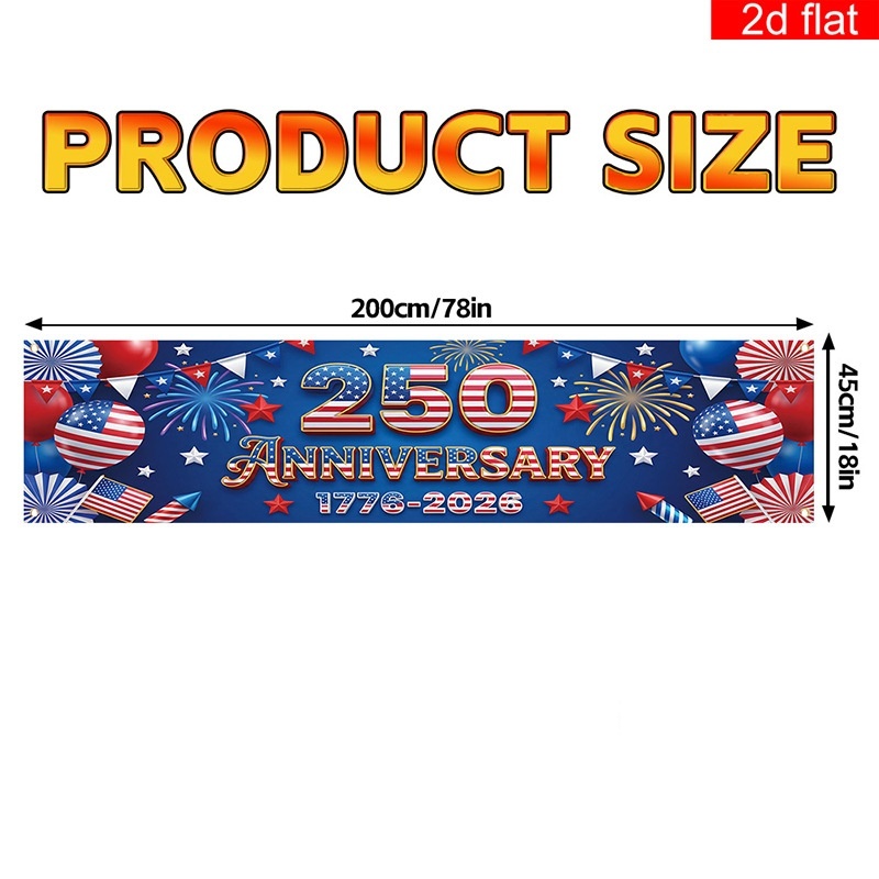 US 250th Anniversary Outdoor Patio Porch Decoration Backdrop