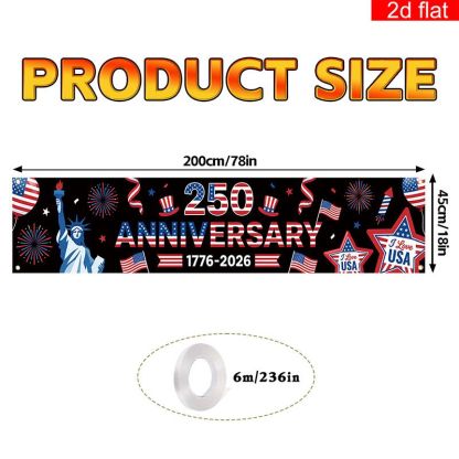 US 250th Anniversary Outdoor Patio Porch Decoration Backdrop