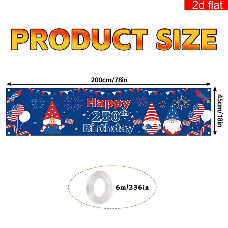 US 250th Anniversary Outdoor Patio Porch Decoration Backdrop