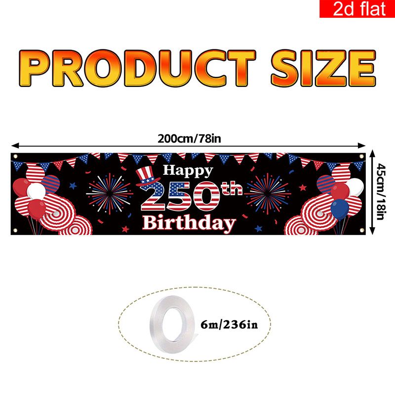 US 250th Anniversary Outdoor Patio Porch Decoration Backdrop