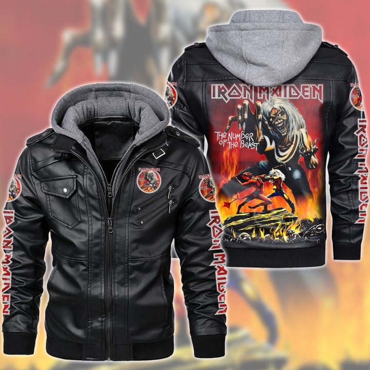 IRM Leather Jacket with Hood Black IRMLJWH1692