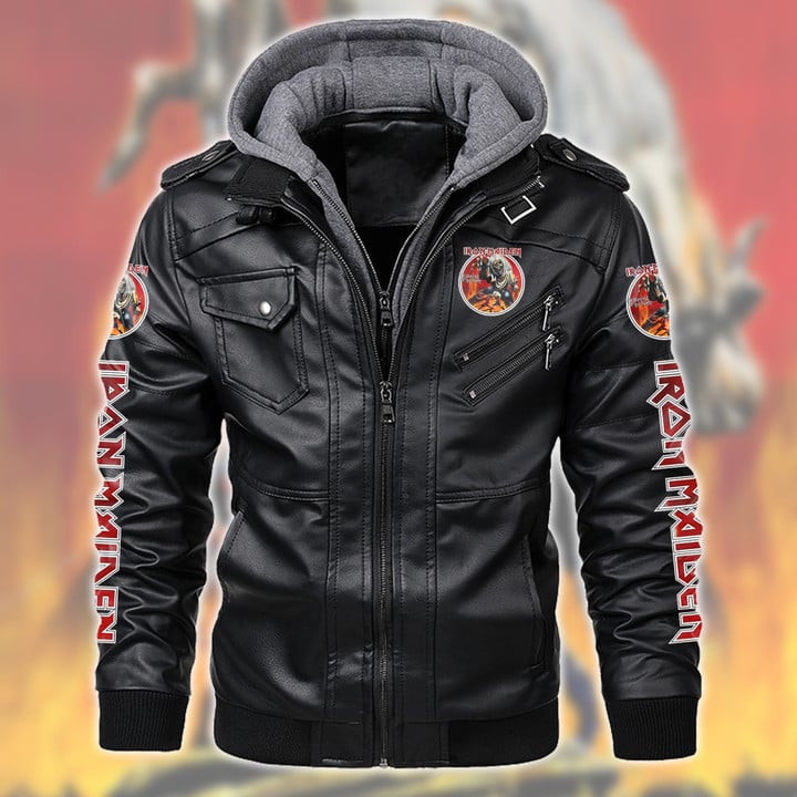 IRM Leather Jacket with Hood Black IRMLJWH1692