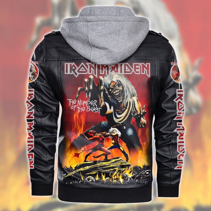 IRM Leather Jacket with Hood Black IRMLJWH1692