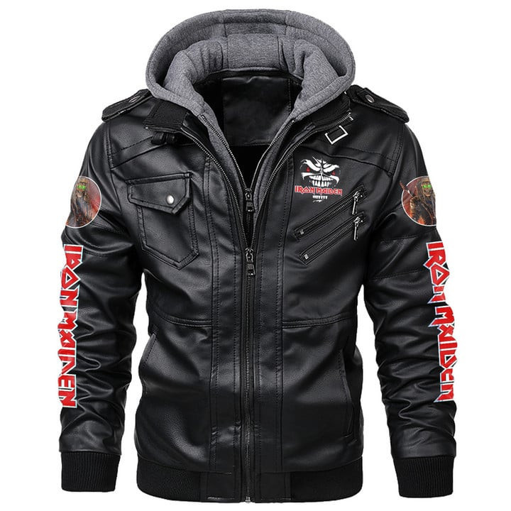 IRM Leather Jacket with Hood Black IRMLJWH16932