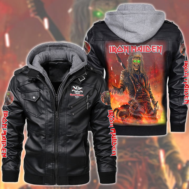 IRM Leather Jacket with Hood Black IRMLJWH16932