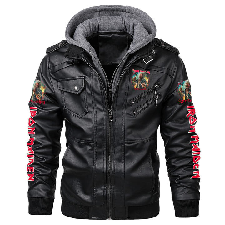 IRM Leather Jacket with Hood Black IRMLJWH16933
