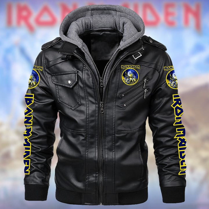 IRM Leather Jacket with Hood Black IRMLJWH16934