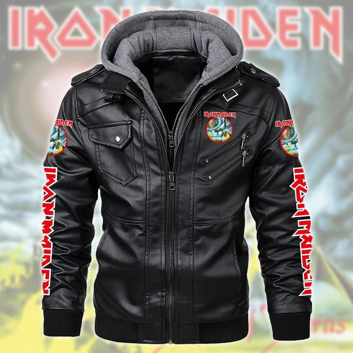 IRM Leather Jacket with Hood Black IRMLJWH16935