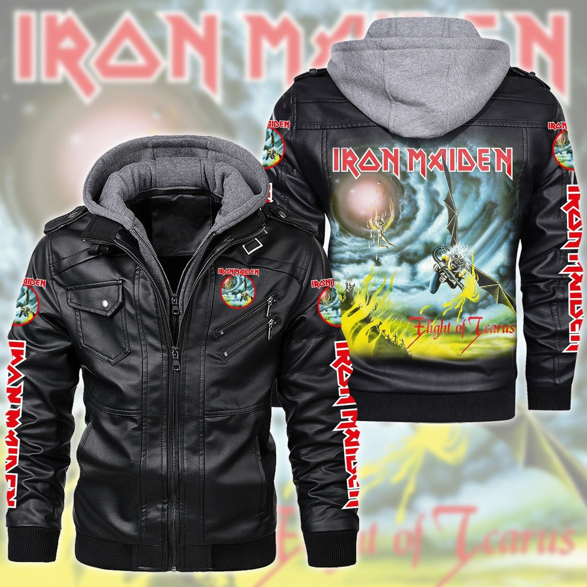 IRM Leather Jacket with Hood Black IRMLJWH16935