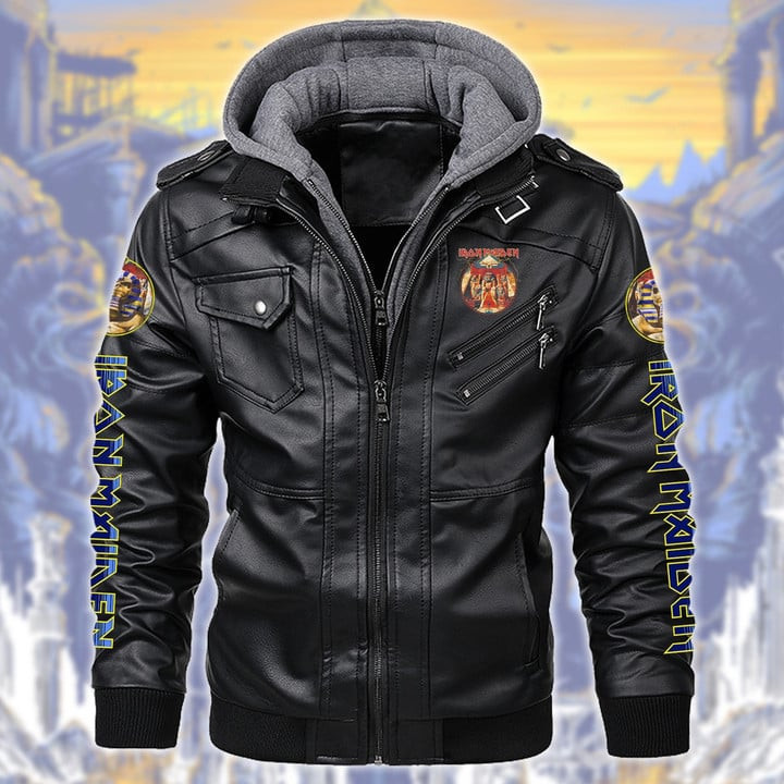 IRM Leather Jacket with Hood Black IRMLJWH16938