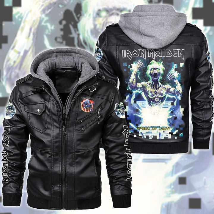 IRM Leather Jacket with Hood Black IRMLJWH16940