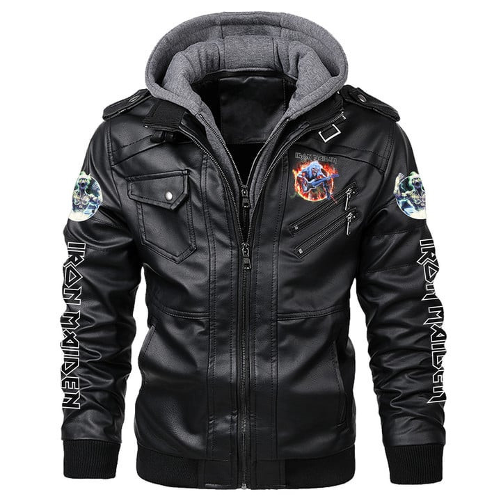 IRM Leather Jacket with Hood Black IRMLJWH16940
