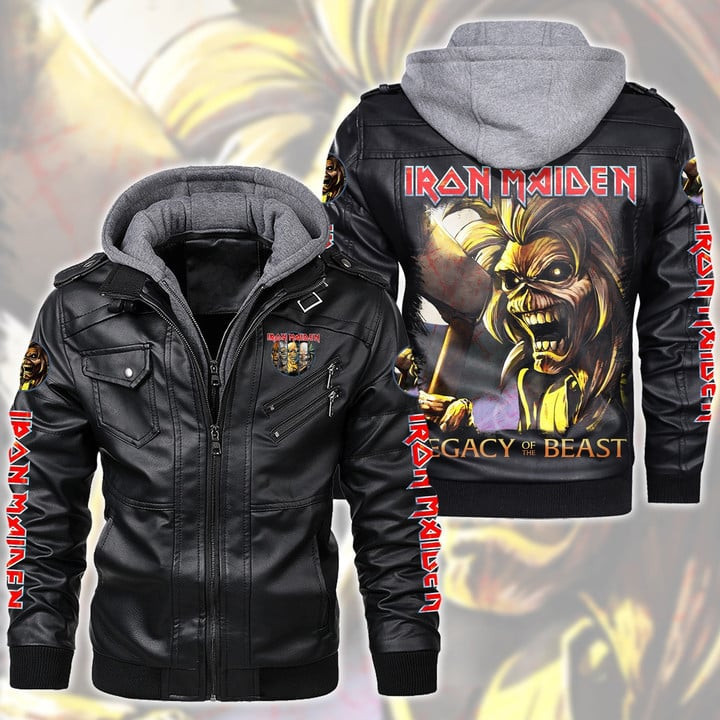 IRM Leather Jacket with Hood Black IRMLJWH16941