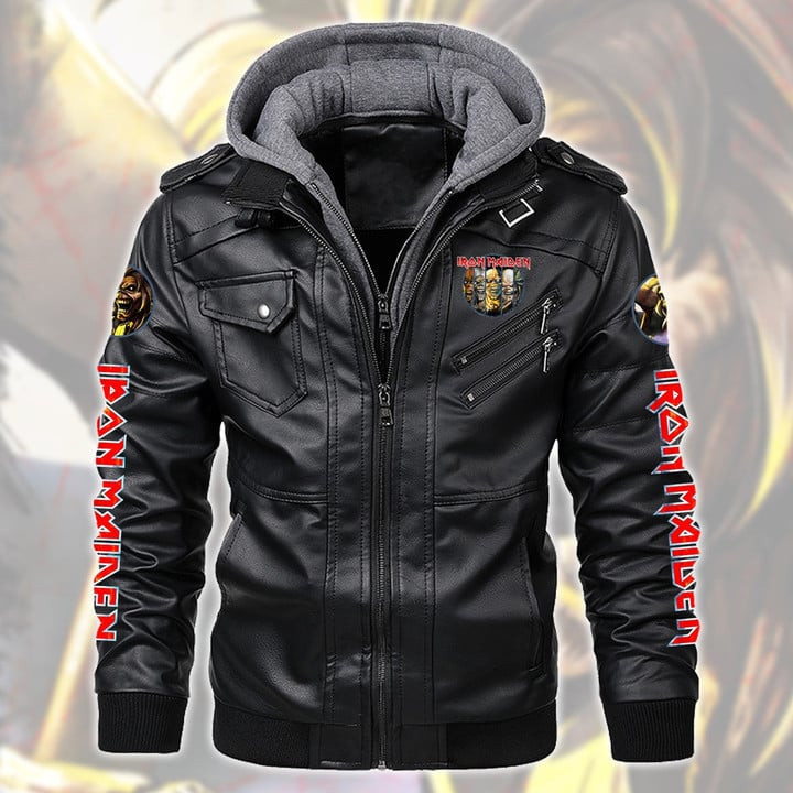 IRM Leather Jacket with Hood Black IRMLJWH16941