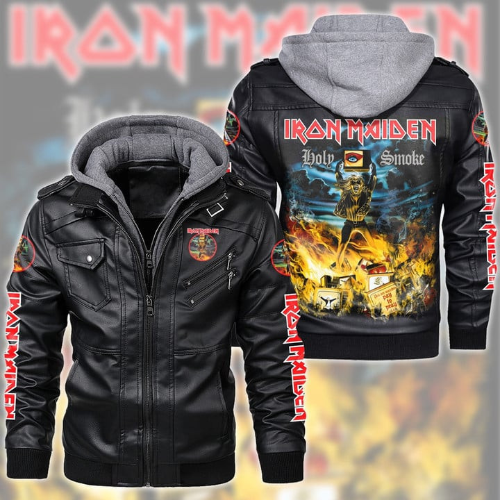 IRM Leather Jacket with Hood Black IRMLJWH16942