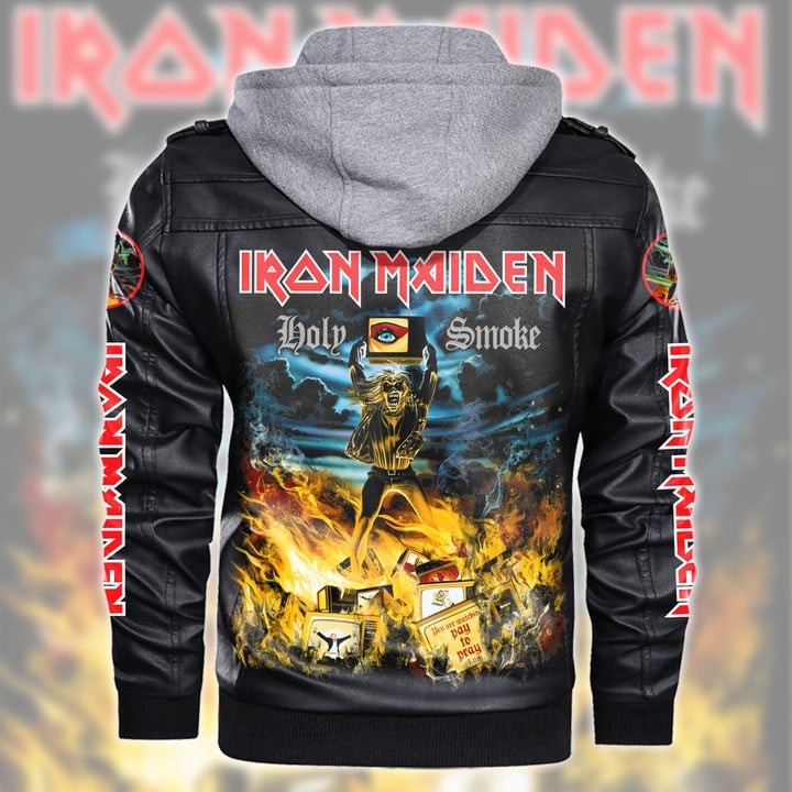 IRM Leather Jacket with Hood Black IRMLJWH16942