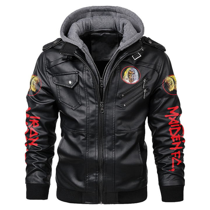 IRM Leather Jacket with Hood Black IRMLJWH16943