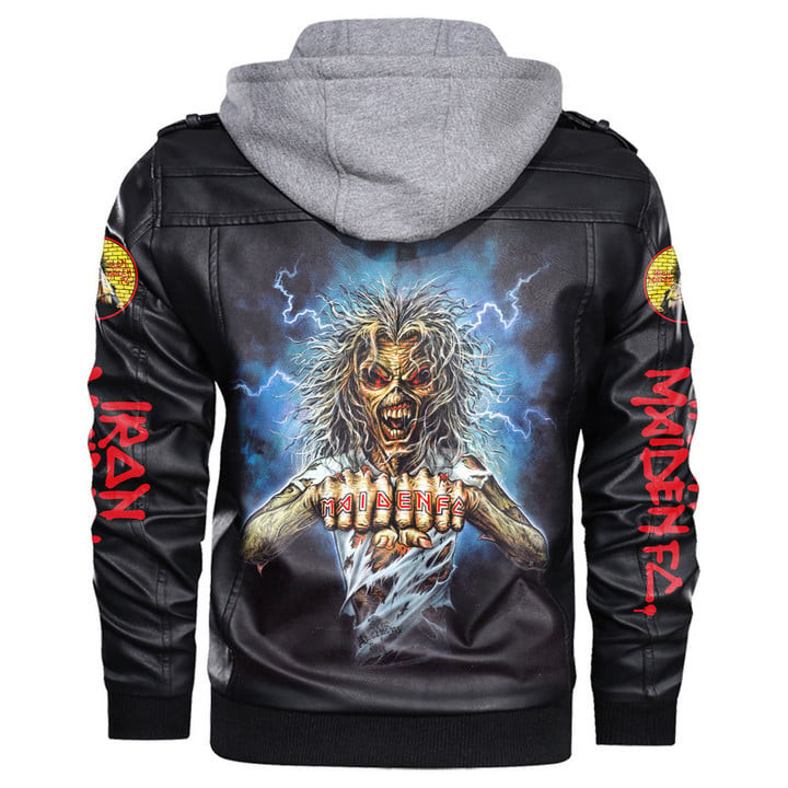 IRM Leather Jacket with Hood Black IRMLJWH16943