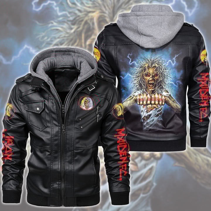 IRM Leather Jacket with Hood Black IRMLJWH16943