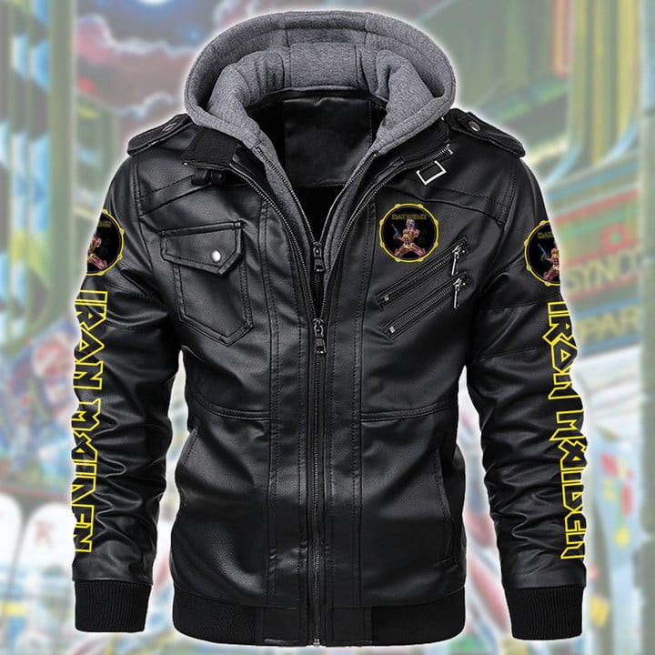 IRM Leather Jacket with Hood Black IRMLJWH16947