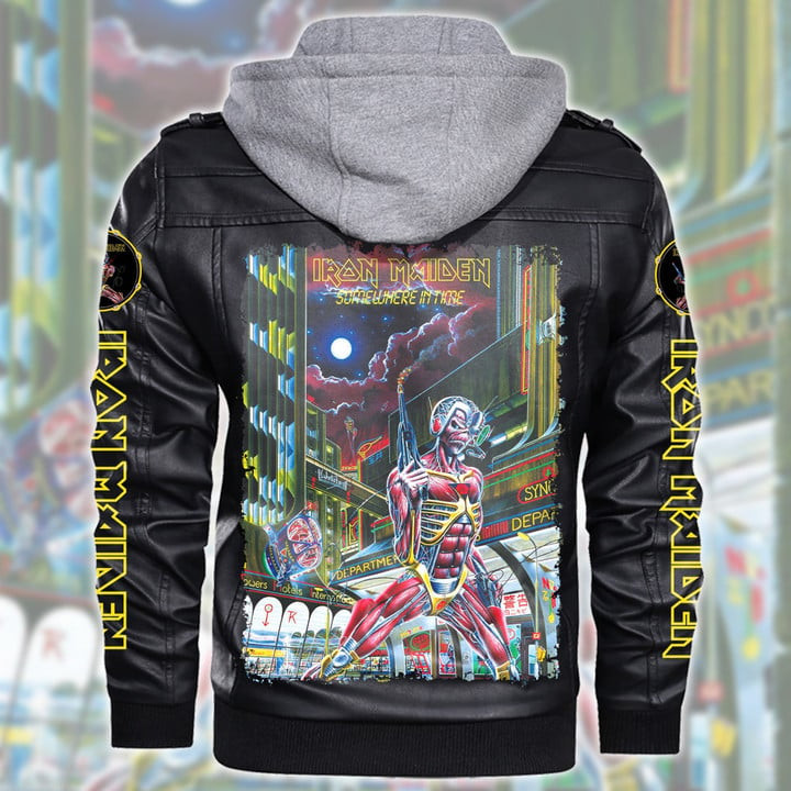 IRM Leather Jacket with Hood Black IRMLJWH16947