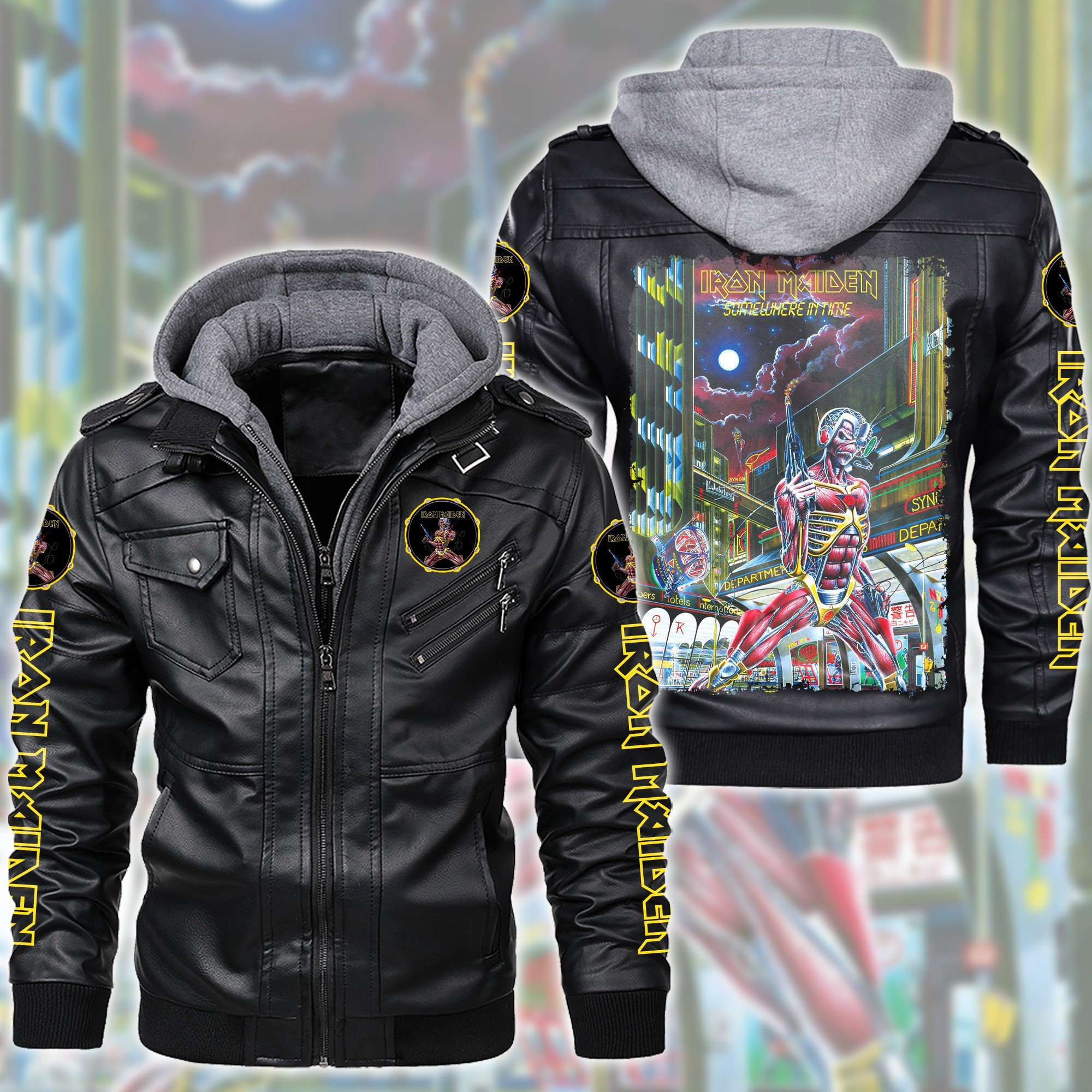 IRM Leather Jacket with Hood Black IRMLJWH16947