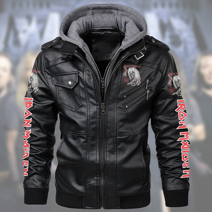 IRM Leather Jacket with Hood Black IRMLJWH16946