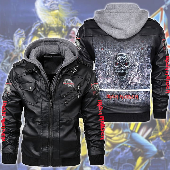 IRM Leather Jacket with Hood Black IRMLJWH16945