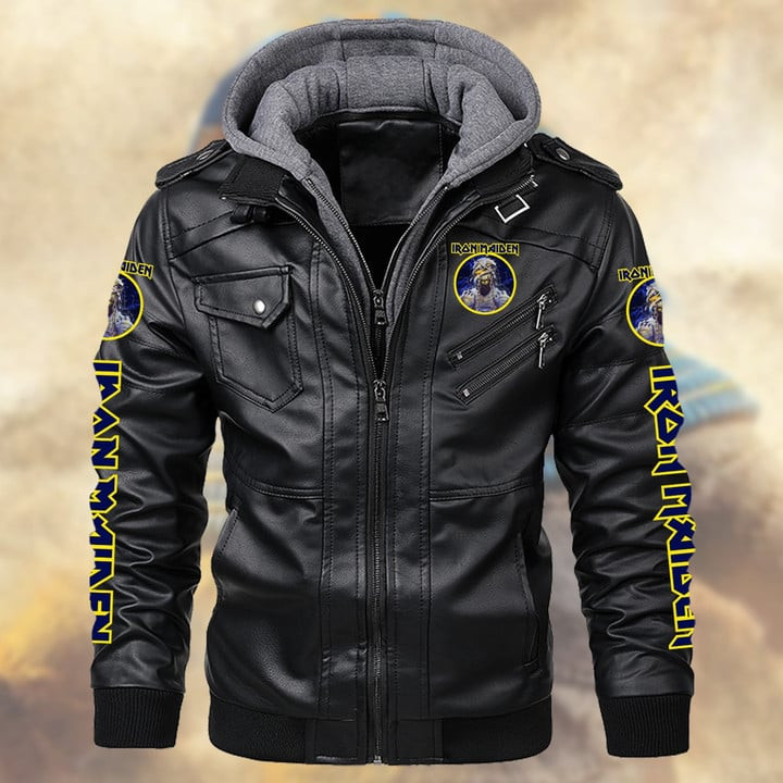 IRM Leather Jacket with Hood Black IRMLJWH16948