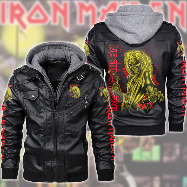 IRM Leather Jacket with Hood Black IRMLJWH16949