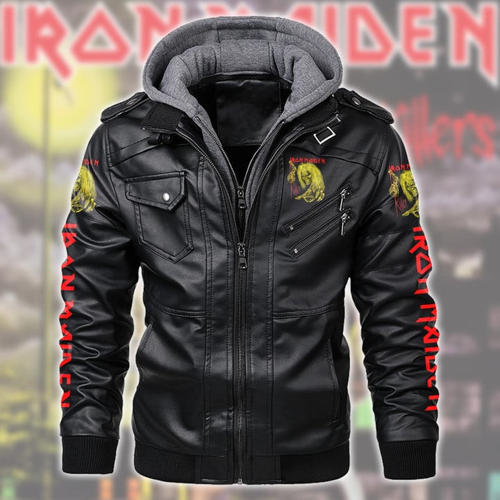 IRM Leather Jacket with Hood Black IRMLJWH16949