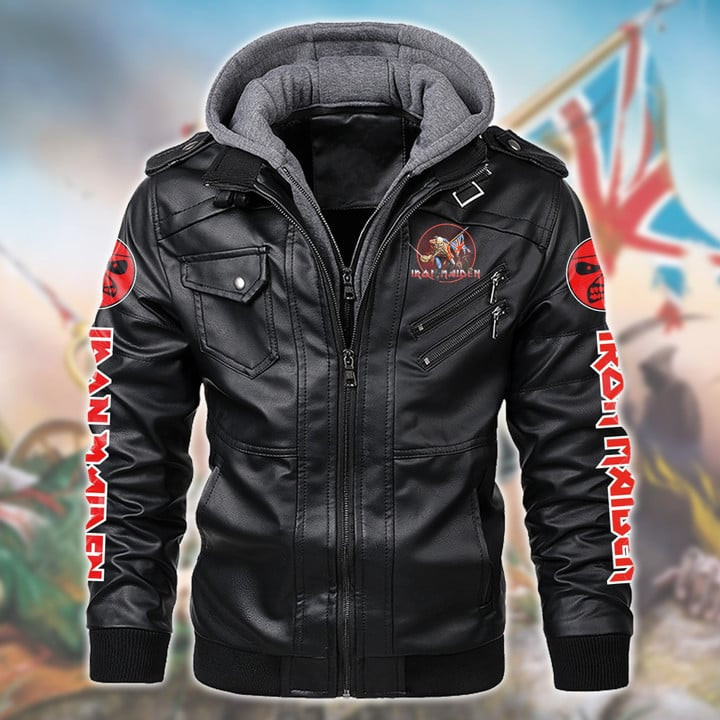 IRM Leather Jacket with Hood Black IRMLJWH16950