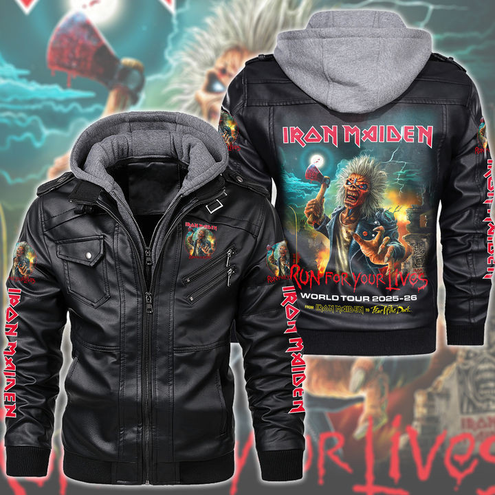 IRM Leather Jacket with Hood Black IRMLJWH16952