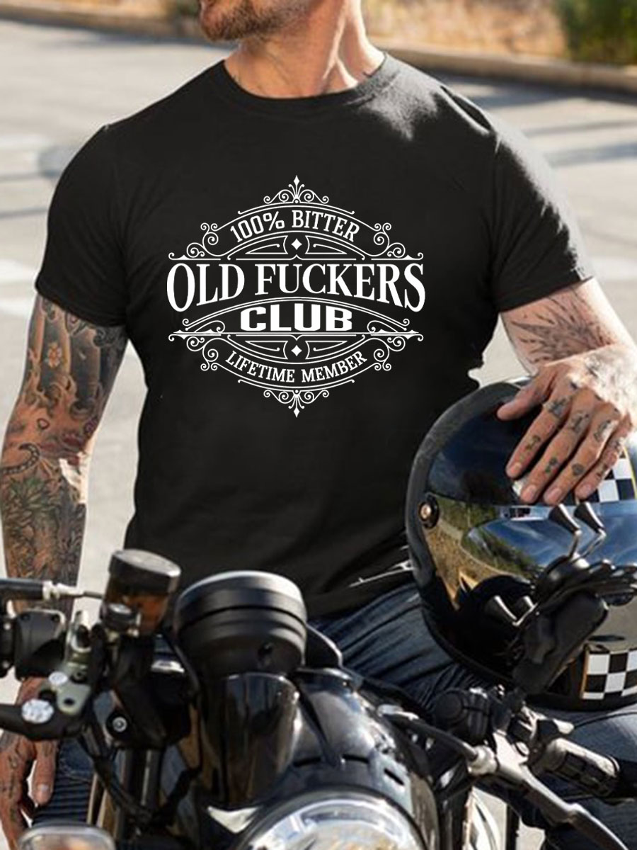 Men's Old Fuckers Club Printed Casual T-Shirt