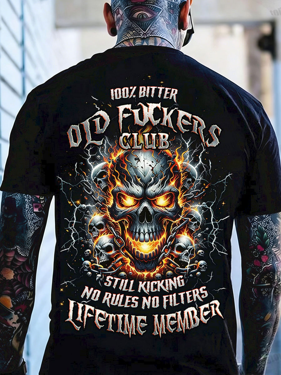 Men's Old Fuckers Club Printed Casual T-Shirt