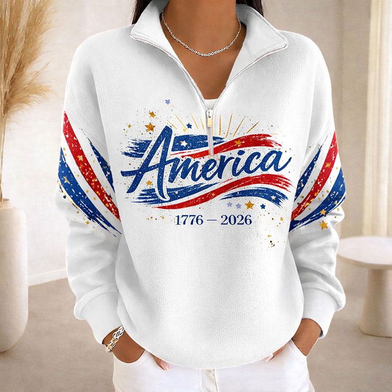 Women's 250th Anniversary Of The United States  Printed Casual Sweatshirt