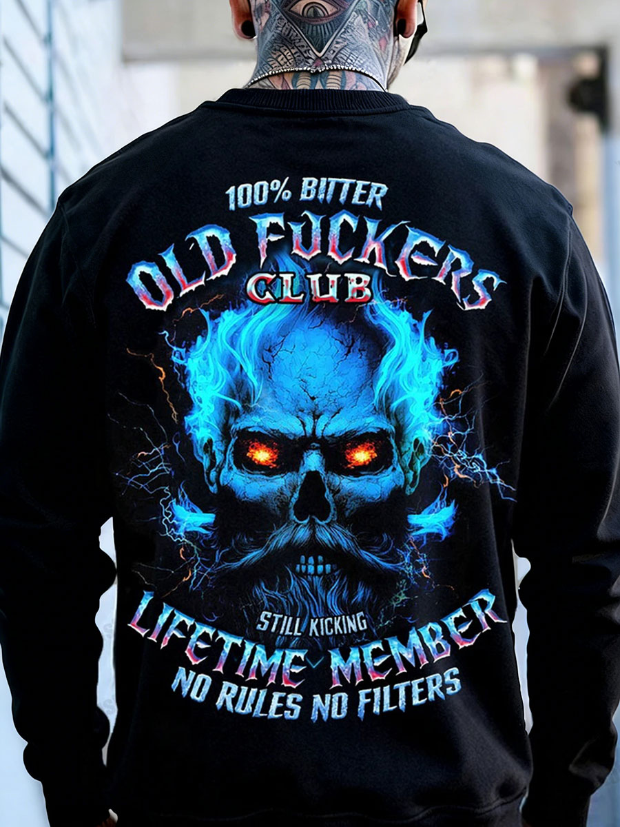Men's Old Fuckers Club Printed Casual Sweatshirt