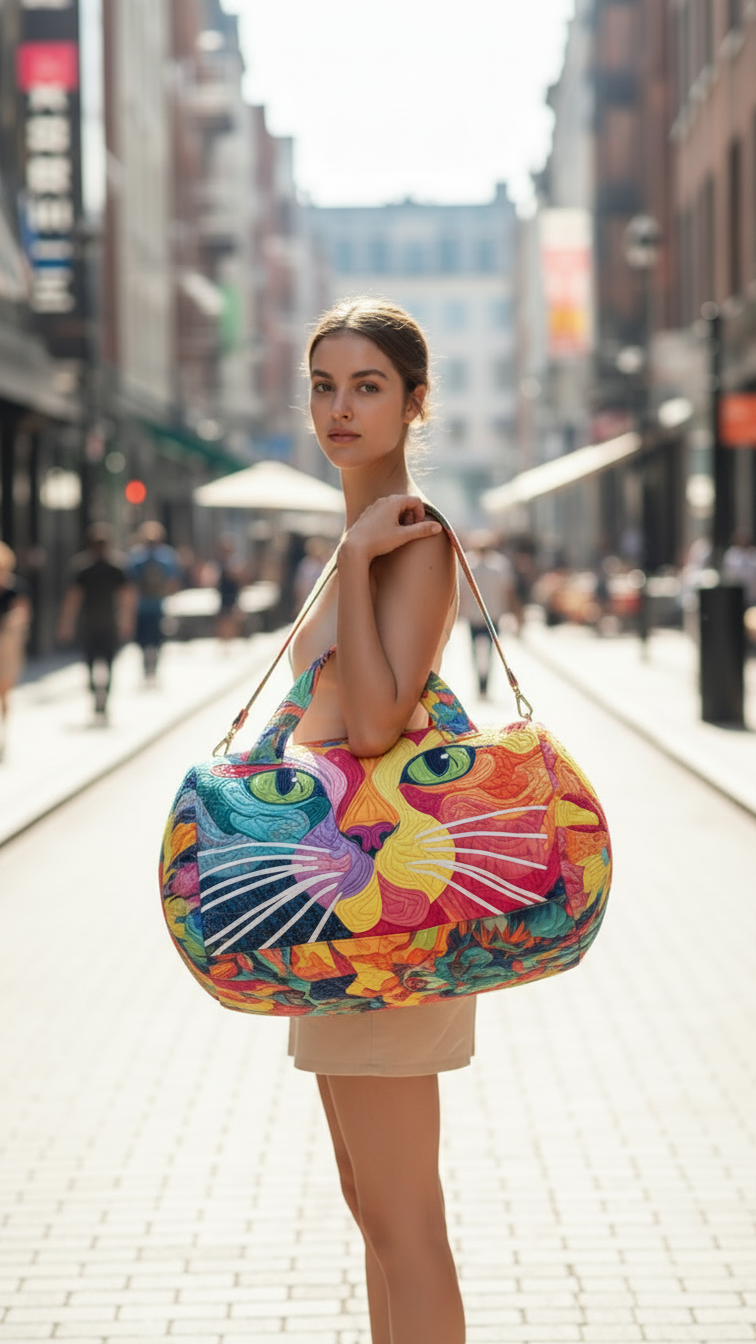 Cat Quilted Duffle Bag GFTOMA2098