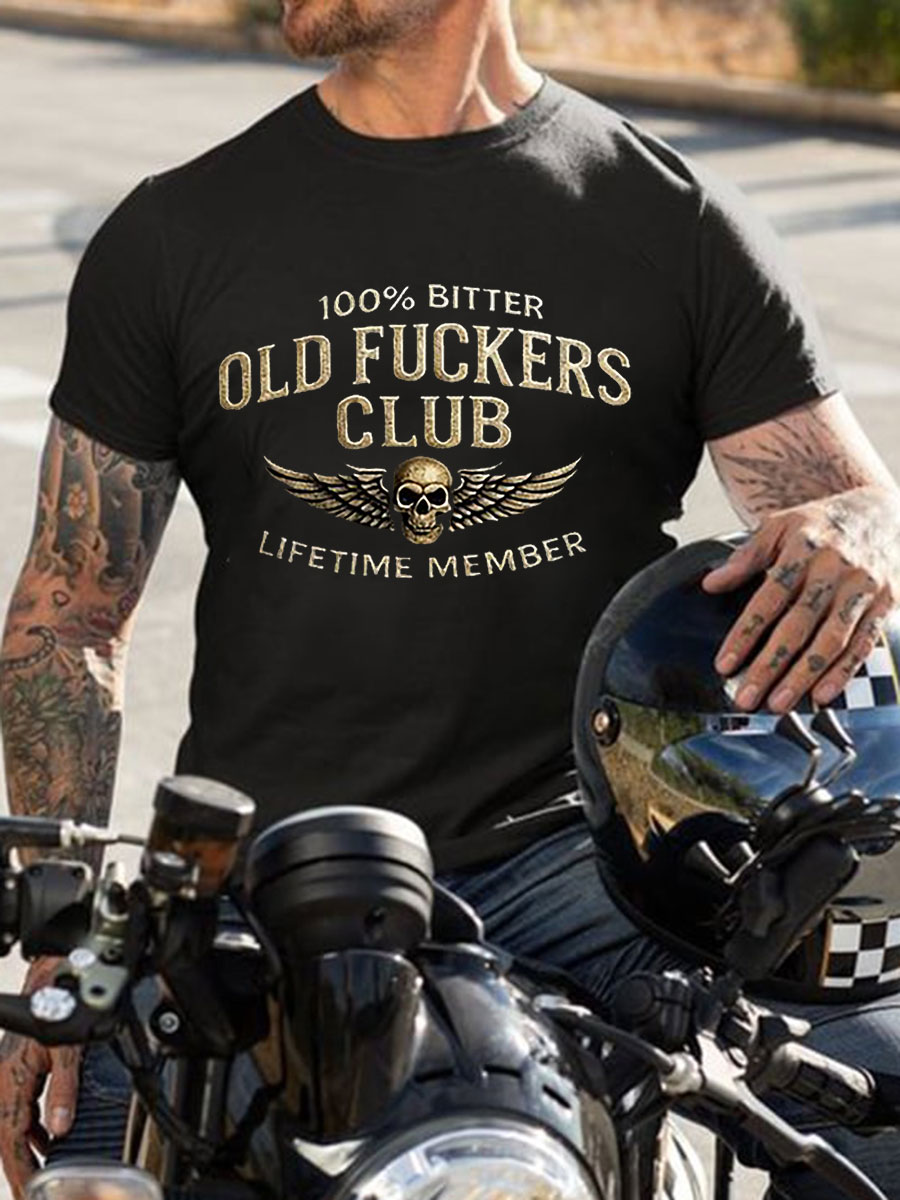 Men's Old Fuckers Club Printed Casual T-Shirt
