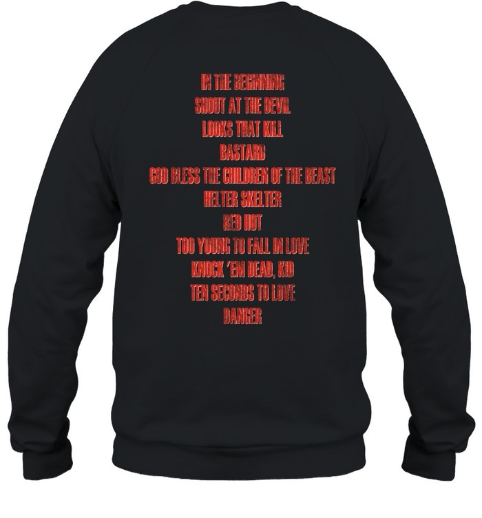 Motley Crue Shout At The Devil Tracklist-Sweatshirt