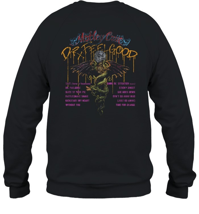 Motley Crue Vintage Dr. Feelgood Tracklist-Sweatshirt