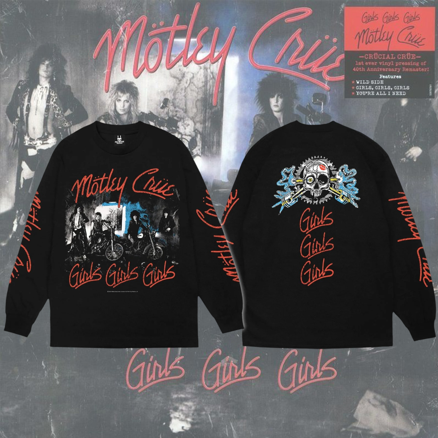 Motley Crue - Girls, Girls, Girls - Longsleeve Shirt