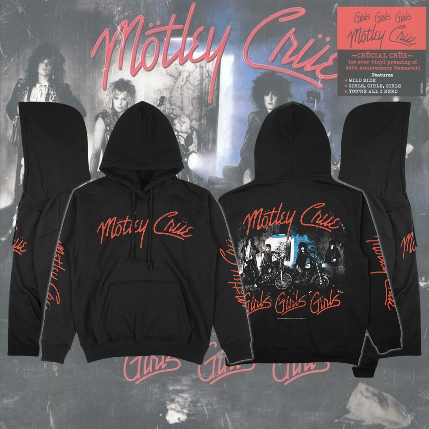 Motley Crue - Girls, Girls, Girls - Pullover Hoodie