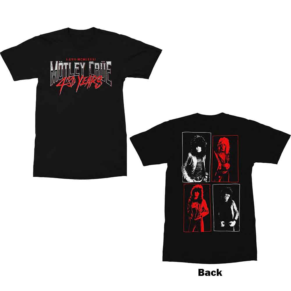 Motley Crue 40 Years T Shirt Black Officially Licensed