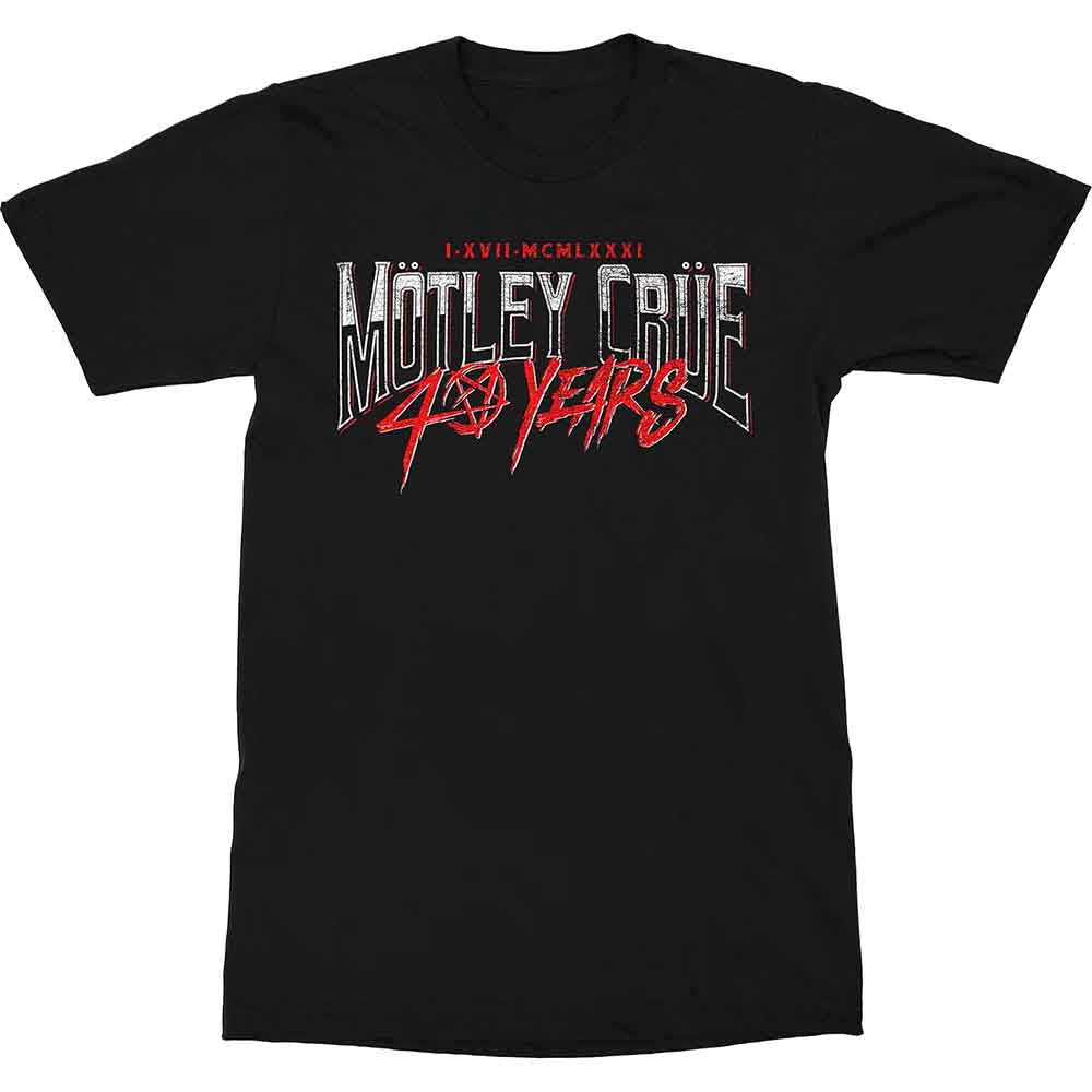Motley Crue 40 Years T Shirt Black