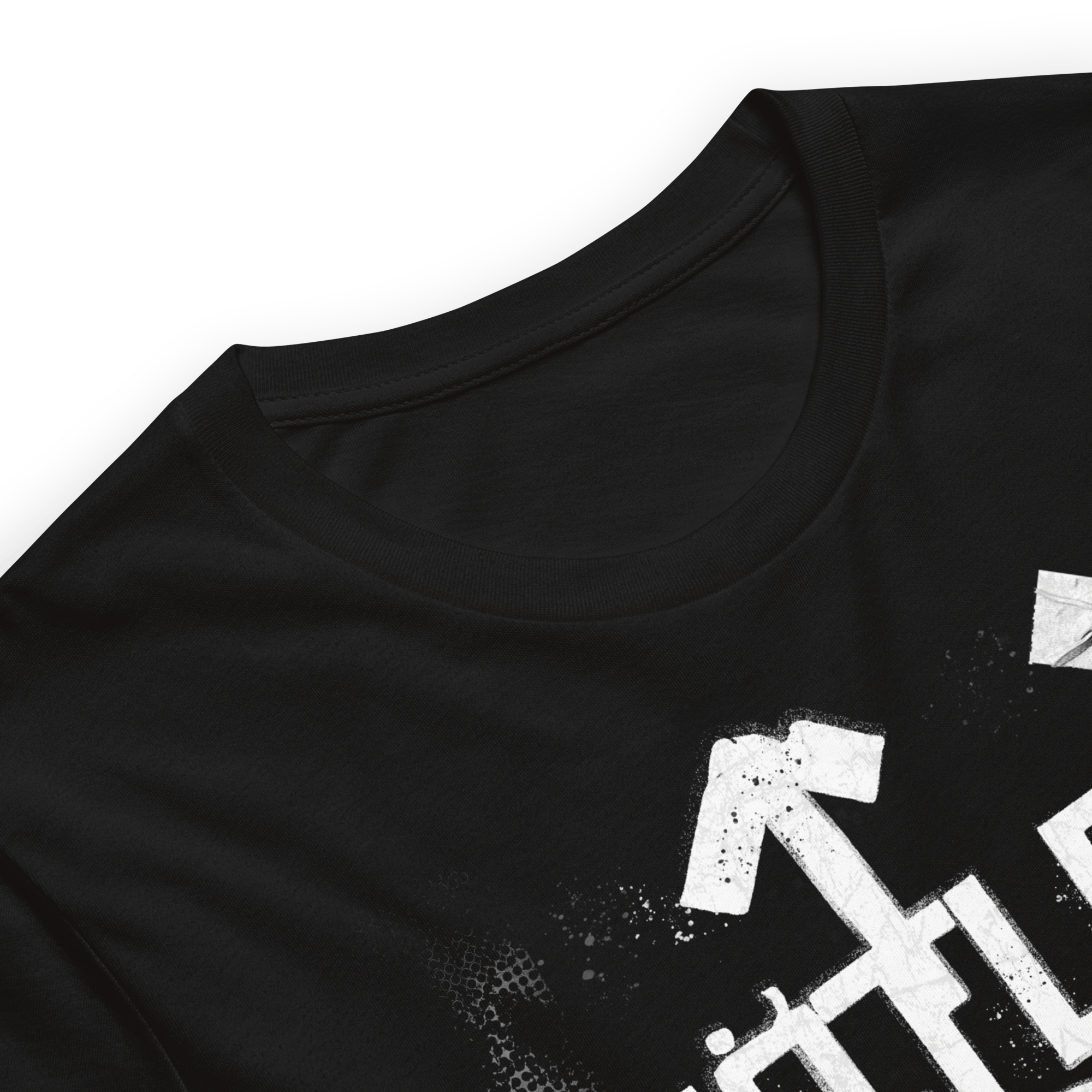 Motley Crue Black and White Logo  Mens T Shirt Black