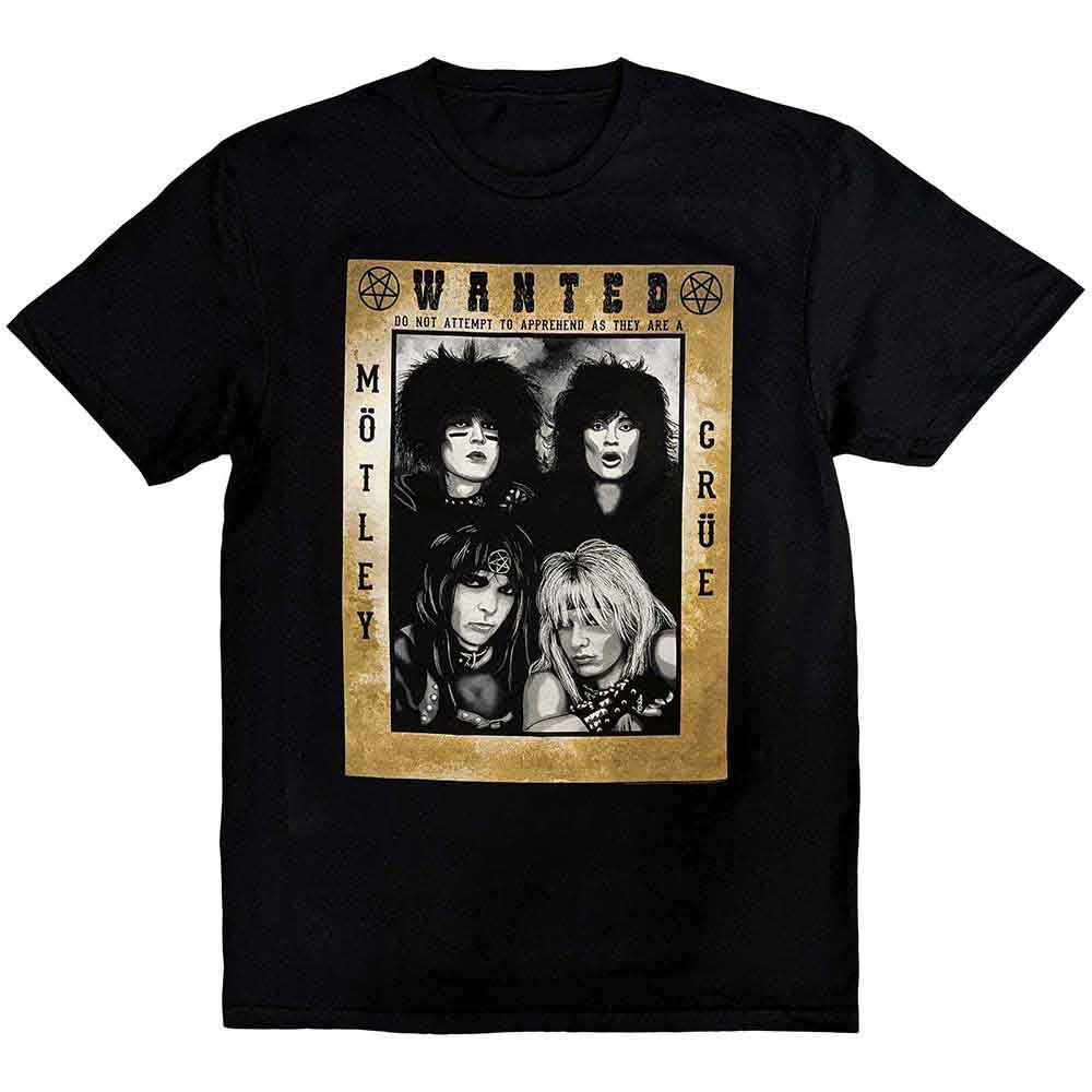 Motley Crue Wanted T Shirt Black
