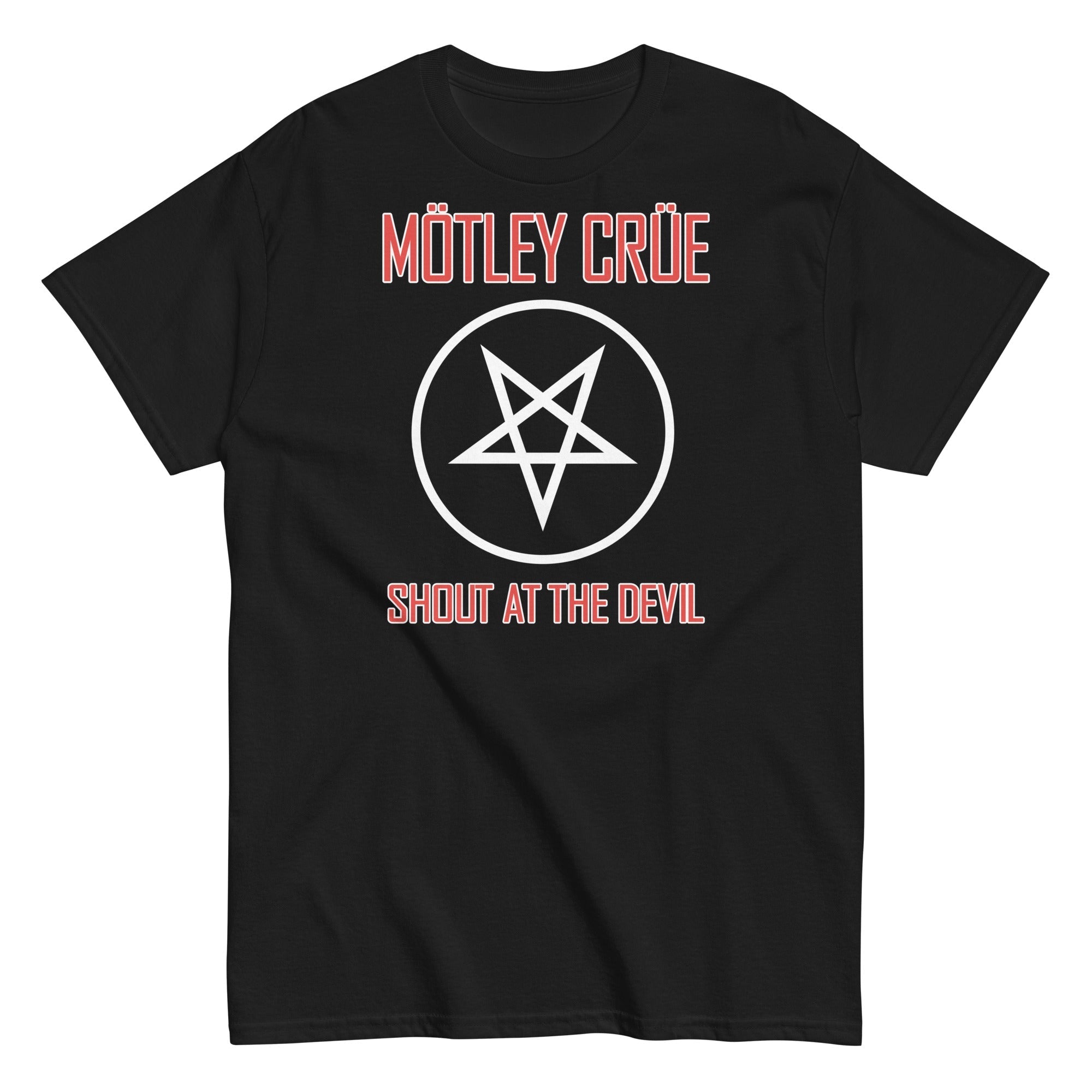 Motley Crue Pentagram Shout  Mens T Shirt Black