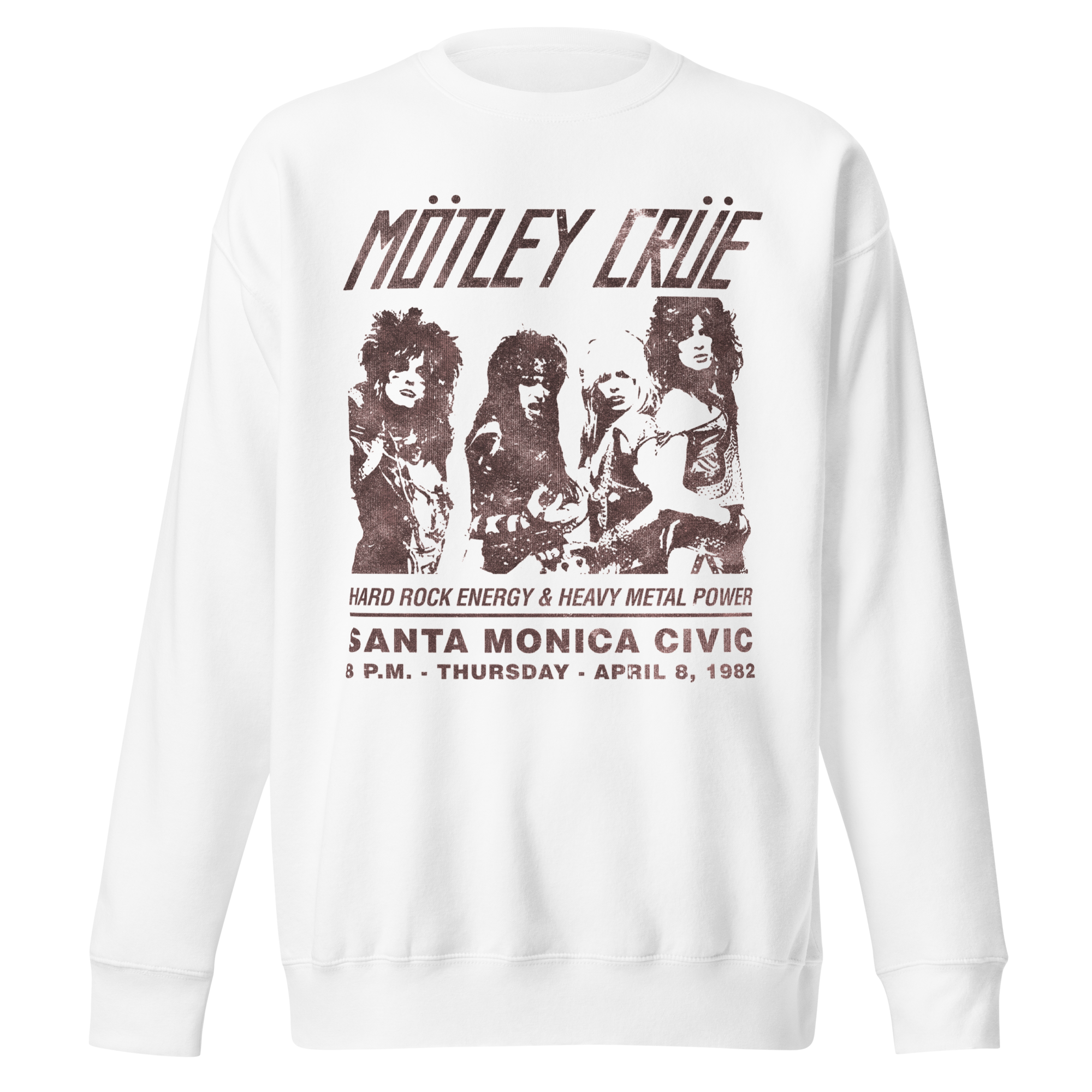Motley Crue 82 Santa Monica Sweatshirt Hoodie White