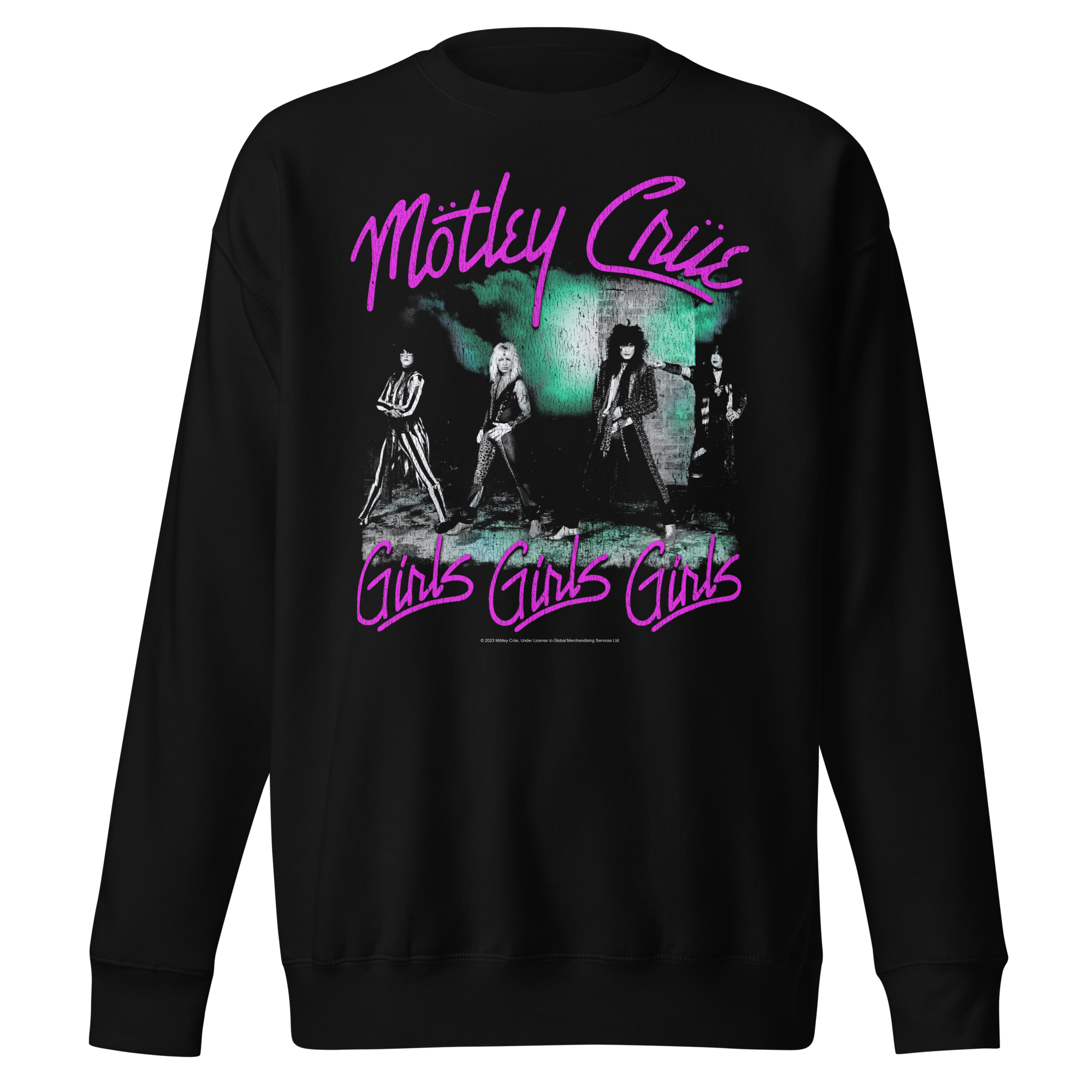 Motley Crue Pink Girls Jumbo Print Sweatshirt